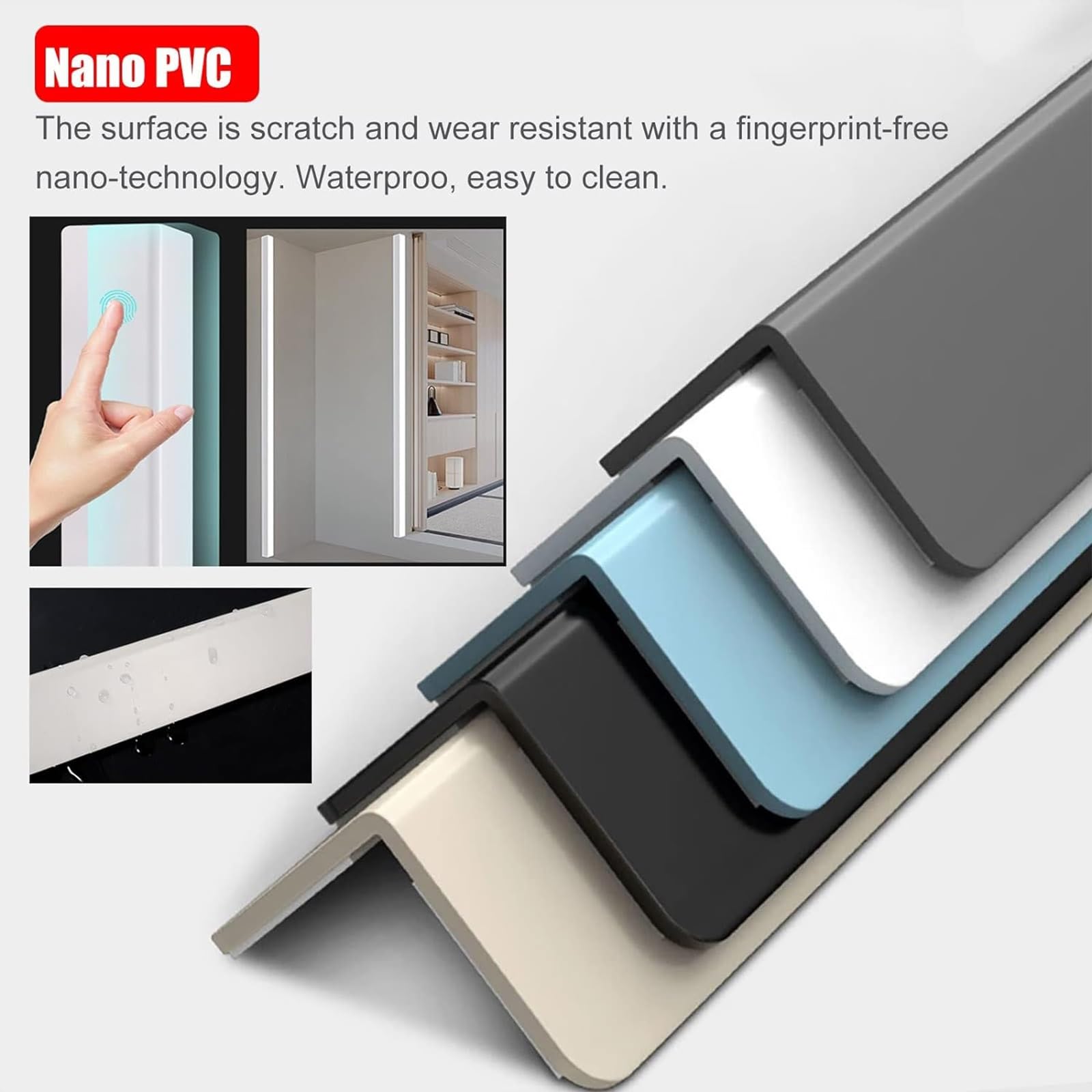 Protectores De Esquinas Para Pared De PVC - 4 Piezas Autoadhesivas, Varias Longitudes, Ideales Para Evitar Golpes Y Decorar