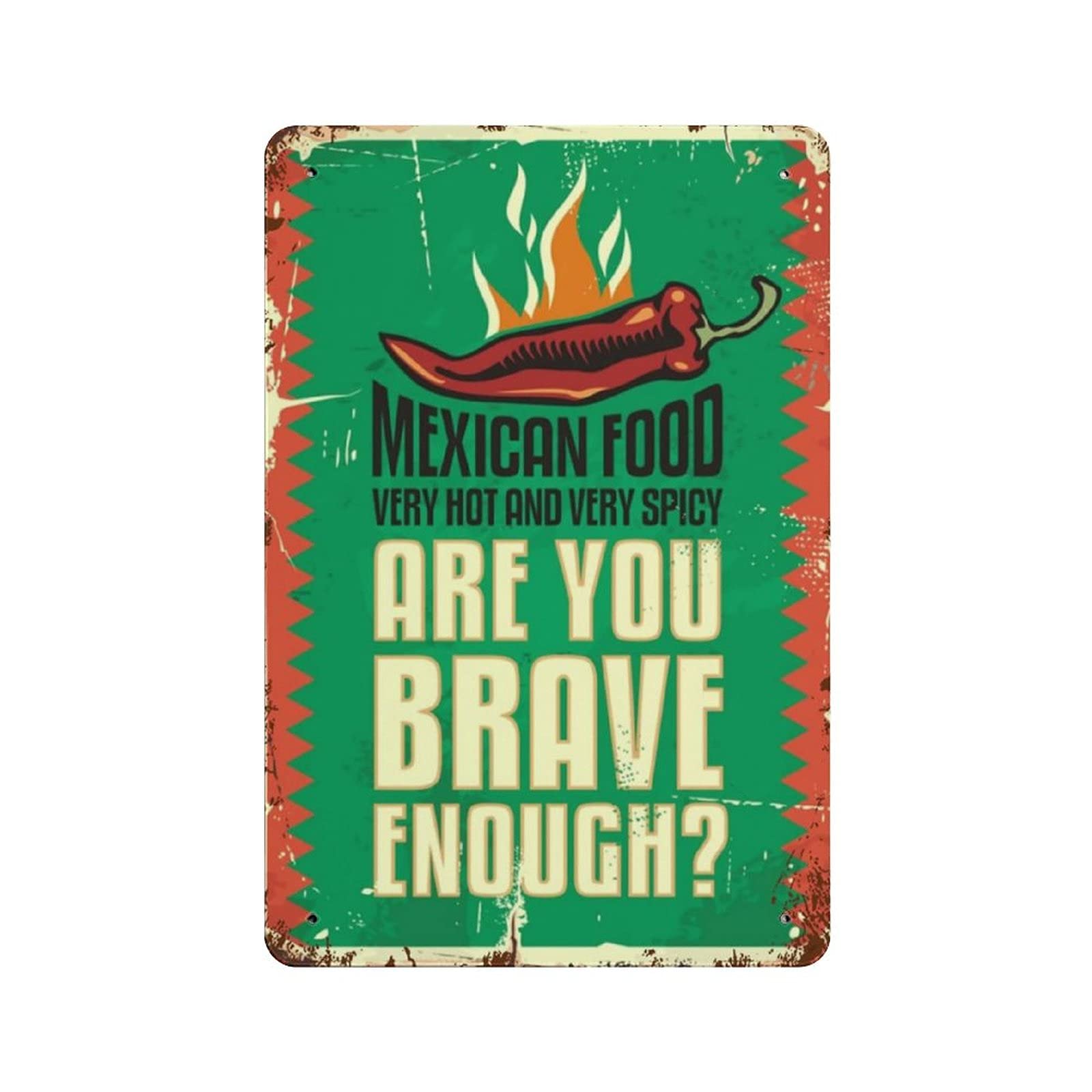 Metal Tin Sign Mexican Food Restaurant Chili Vintage Tin Poster Metal Sign Wall Decoration Country Kitchen Home Garage Decor 12"x8"