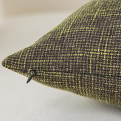 Kevin Textile Burlap Decoration Supersoft Linen Cushion Covers Square Throw Pillows Cover For Couch, Set Of 2, 61X61 Cm, Peridot Green #TOP1