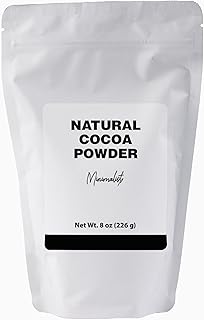 Minimalist Natural Cocoa Powder with 10-12% Cocoa Butter, Perfect for Baking and Hot Chocolate, Packaged for Convenience in a Resealable Bag (8 Ounce)