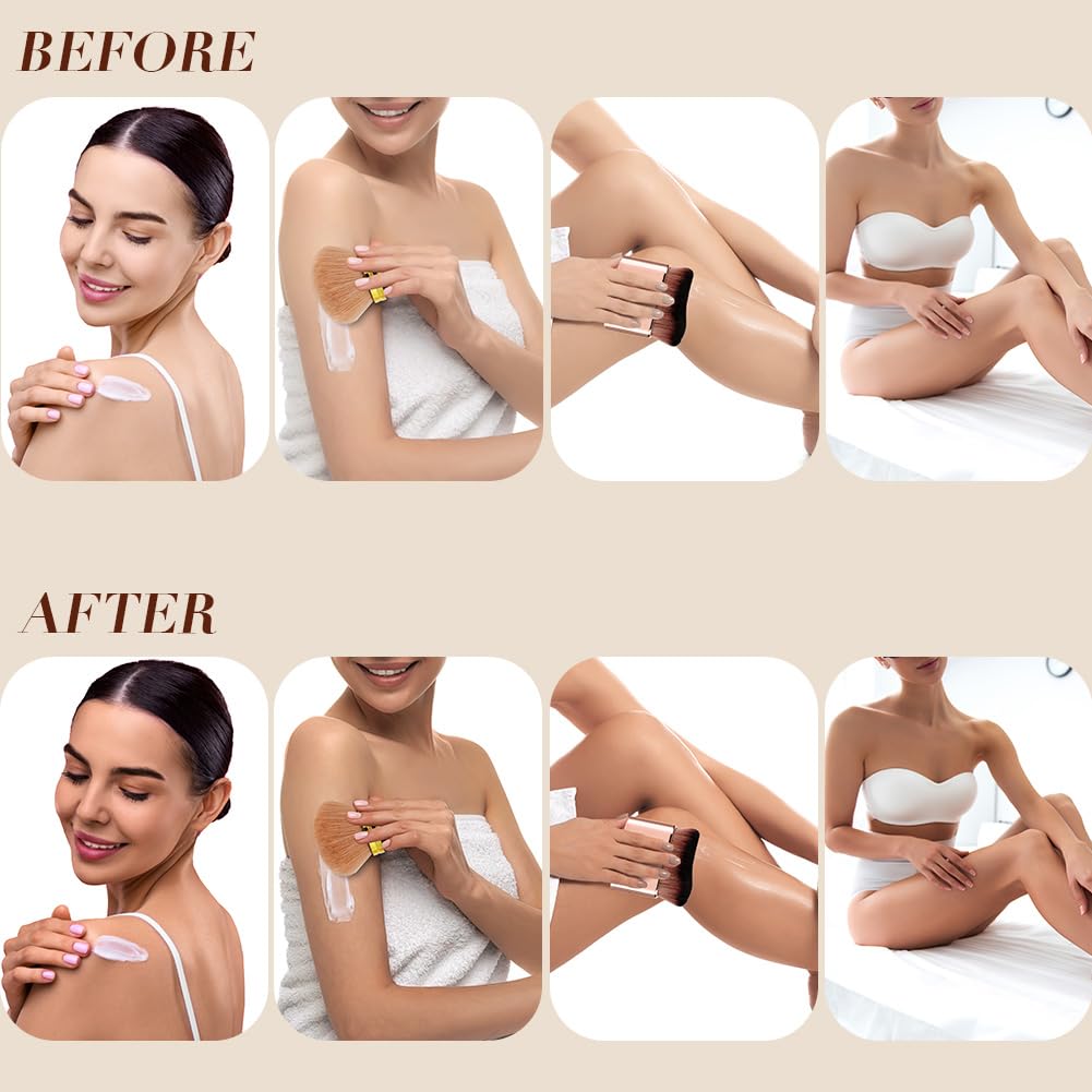 LOPHE Pennello Autoabbronzante Grande per Il Corpo, Kabuki Ovale, Spazzola per Trucco per Il Corpo, Applicatore Portatile per Sfumare e Sfocare la Pelle per Gambe/Braccia