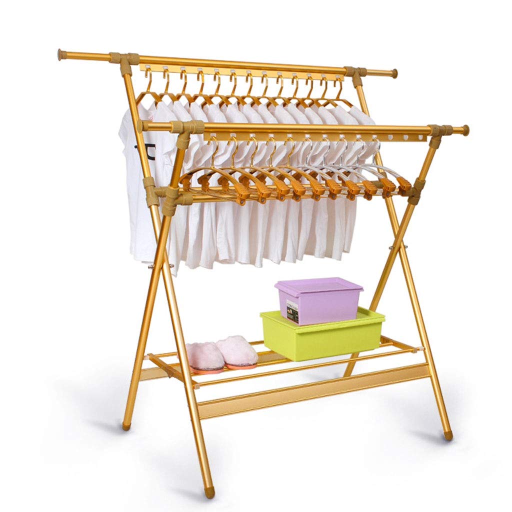 Airer Klappbarer Wäscheständer, Multifunktions-Wäscheständer, Wäscheleine, Handtuchtrockner, stehend, mit 26 Löchern, Schuhregal, Länge verstellbar, platzsparend (Farbe: A) Star of Light