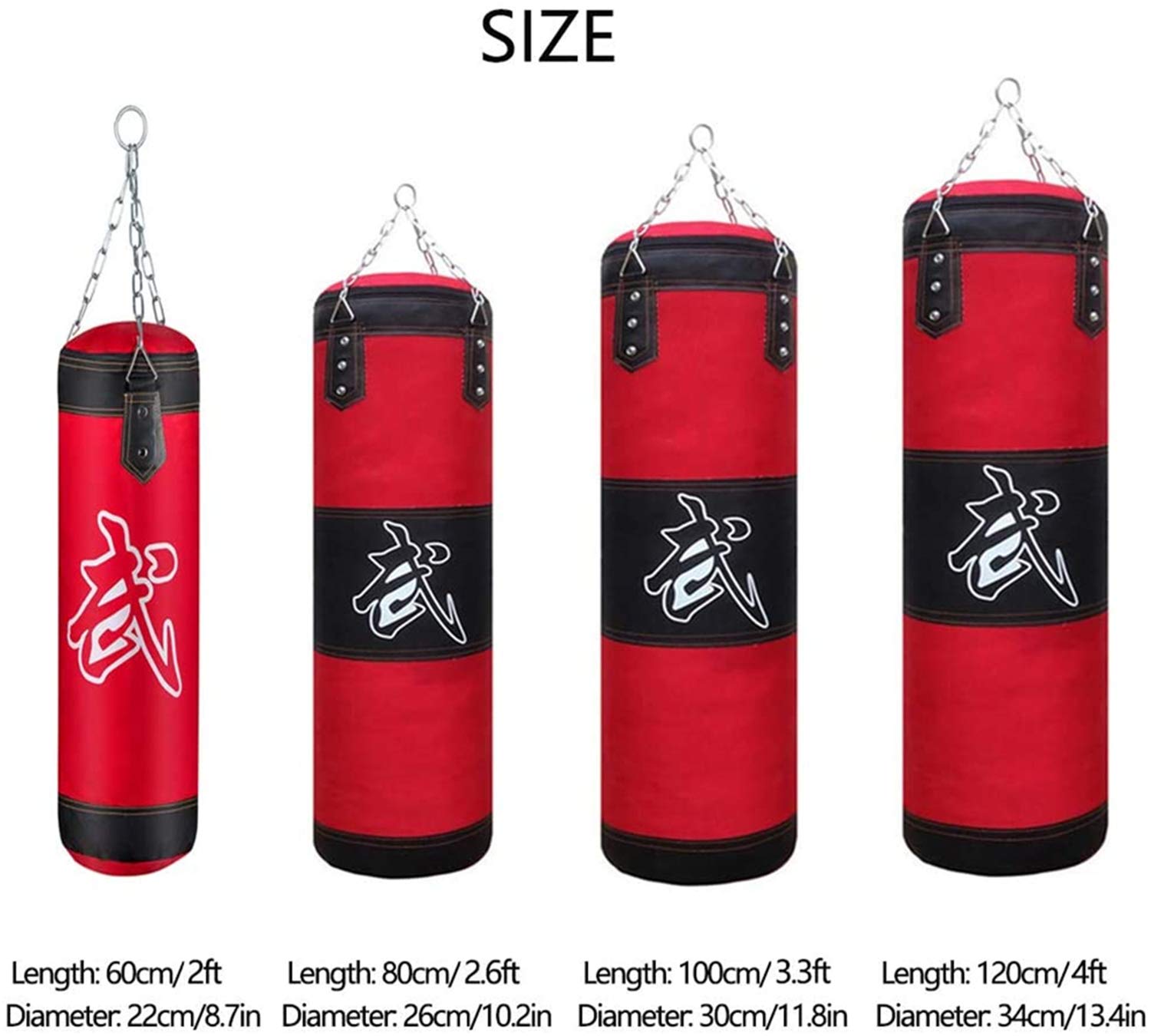 Sacs de Boxe Suspendus, Équipement de Boxe pour Gymnase À Domicile avec Gants, Chaîne, Crochet de Plafond pour Entraînement Lourd pour Adolescents et Adultes (Non Rempli)