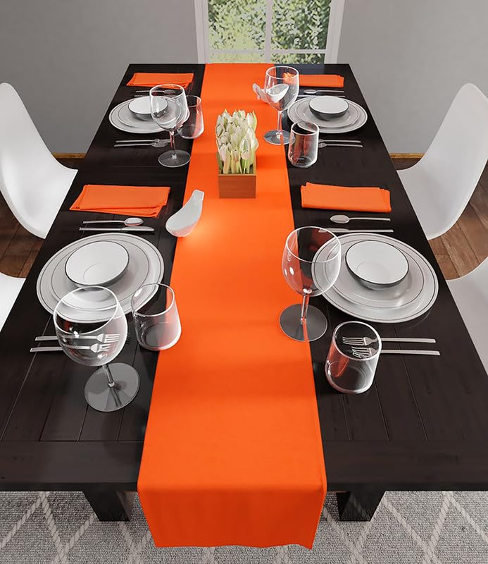 Encasa XO Table Runner 13x72 in Long, Orange, 32x183 cm - Image 2
