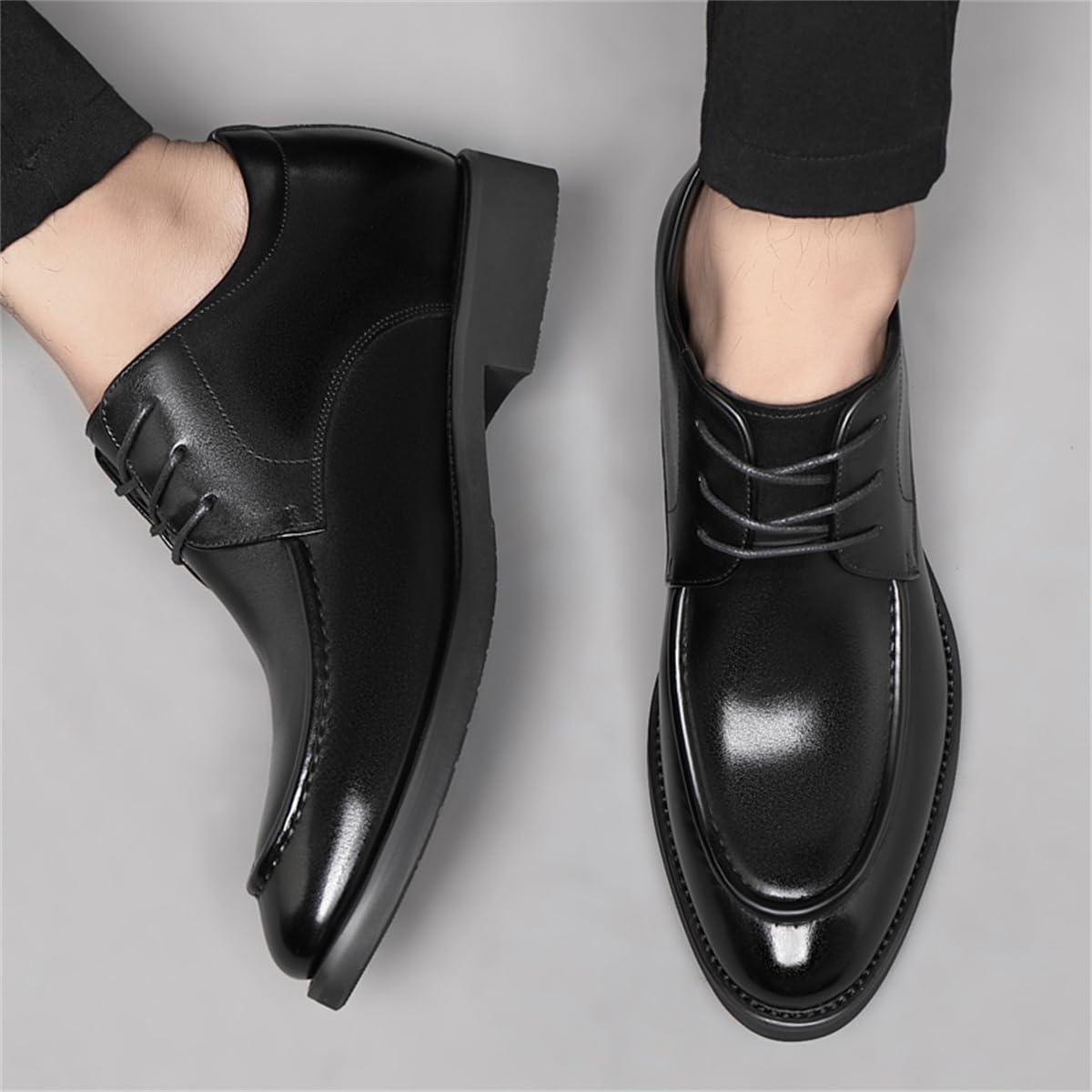 VIBLiSS Abito Classico da Uomo Oxfords, Altezza Crescente Formale Moderna Lace Up Scarpe con Rialzo per Matrimonio Aziendale