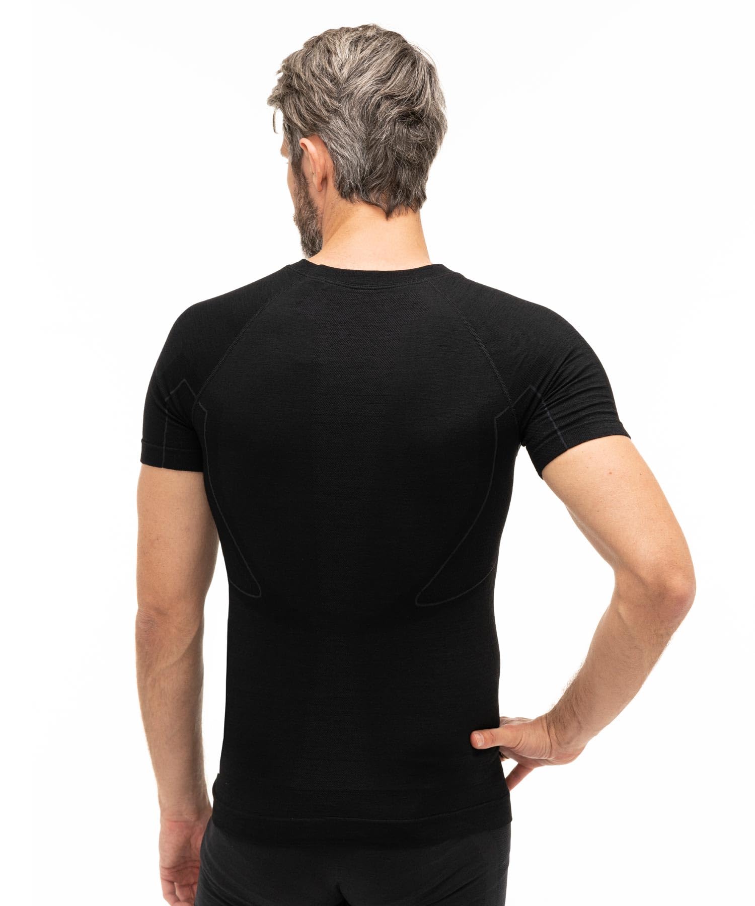 BRUBECK Męska koszulka funkcyjna z krótkim rękawem | oddychająca | termiczna | sport | fitness | podkoszulek | bielizna | 41% wełna merynosowa | SS11710