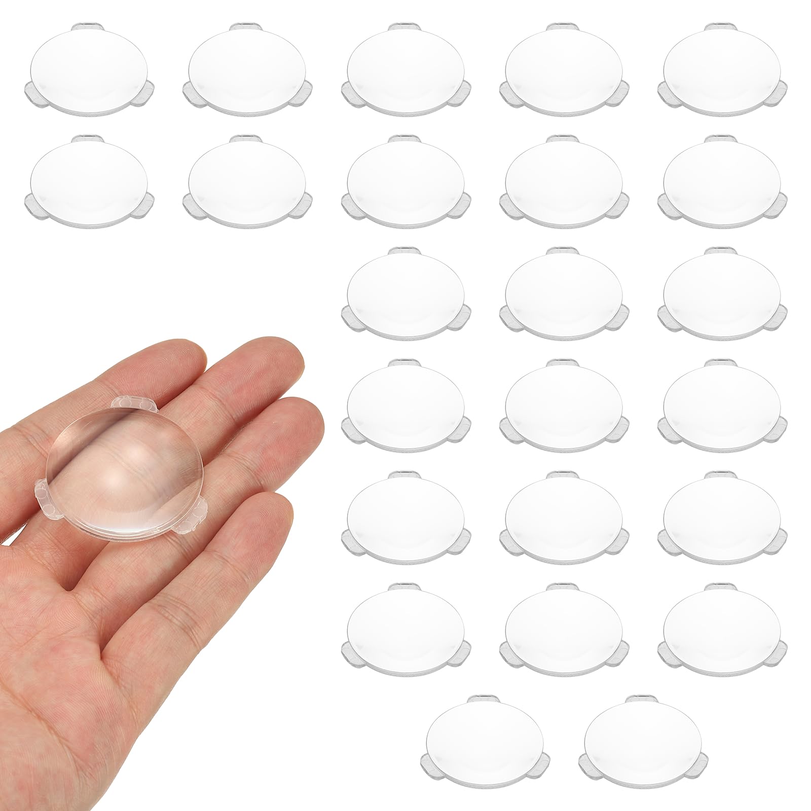 PATIKIL 24 Pack Biconvex Lens, 34mm Dia. 42mm Focal Length Aspheric Optical Lenses Magnifier Paperweight Acrylic Double Convex for DIY Office Desk Home Science Experiment Telescope