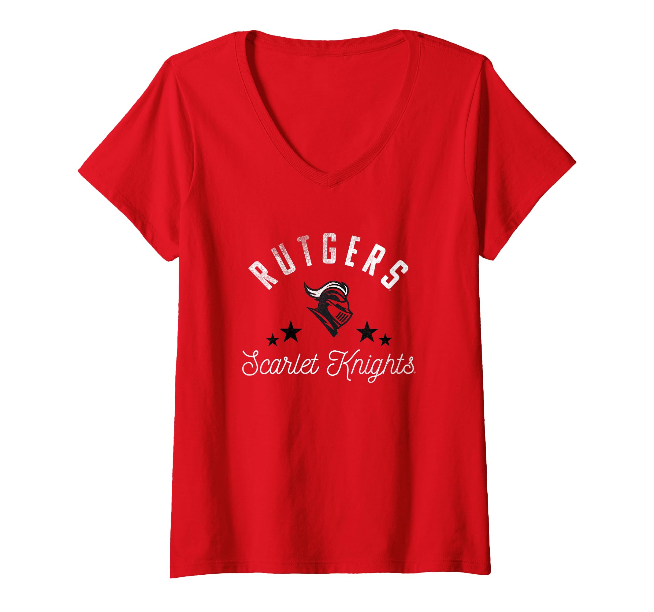 Womens Rutgers University Scarlet Knights Logo V-Neck T-Shirt