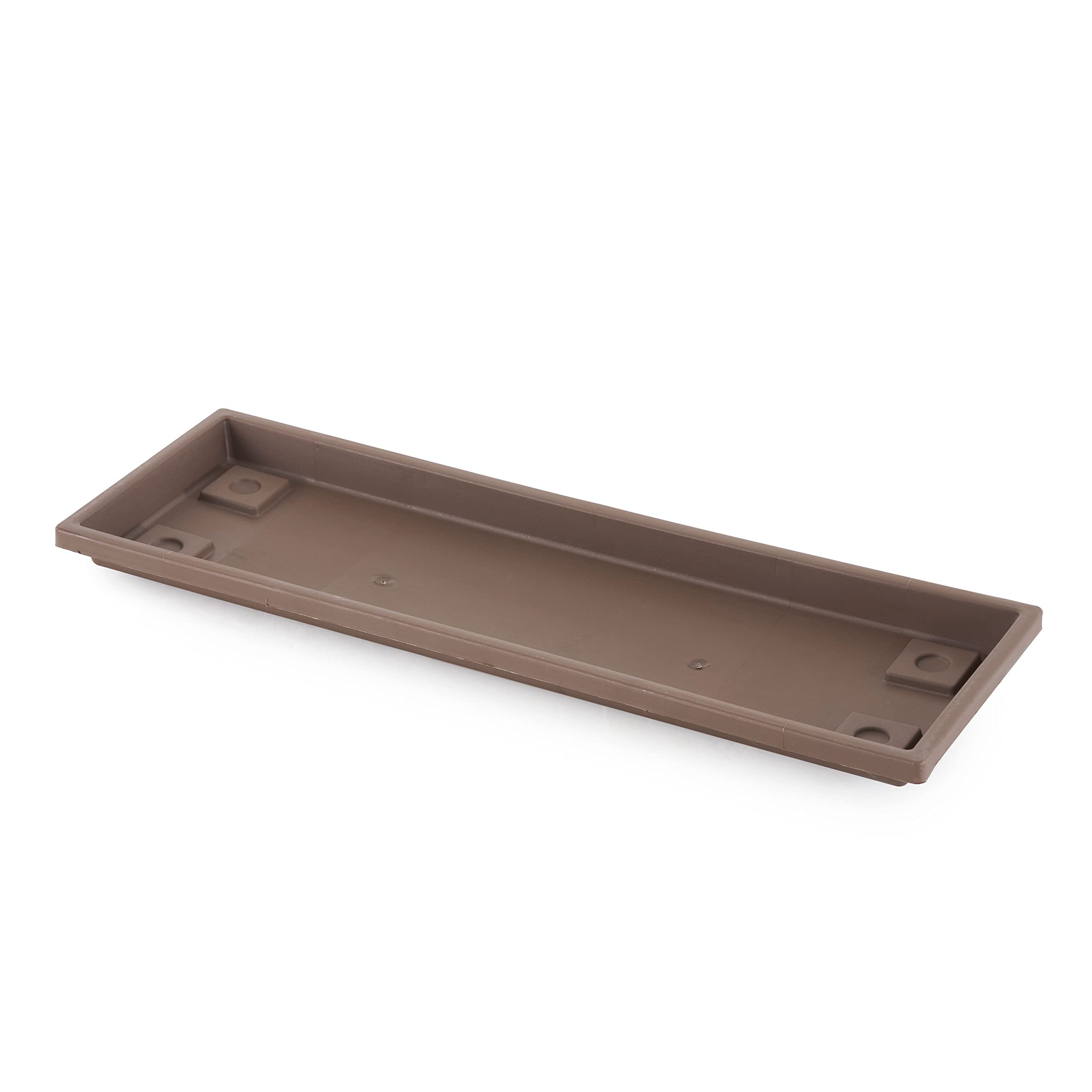 Photo 1 of The HC Companies 23.5 Inch Venetian Rectangular Plant Saucer - Indoor Outdoor Plastic Plant Trays for Pots - 23.5"x7.5"x1.3" Chocolate Chocolate 23.5"