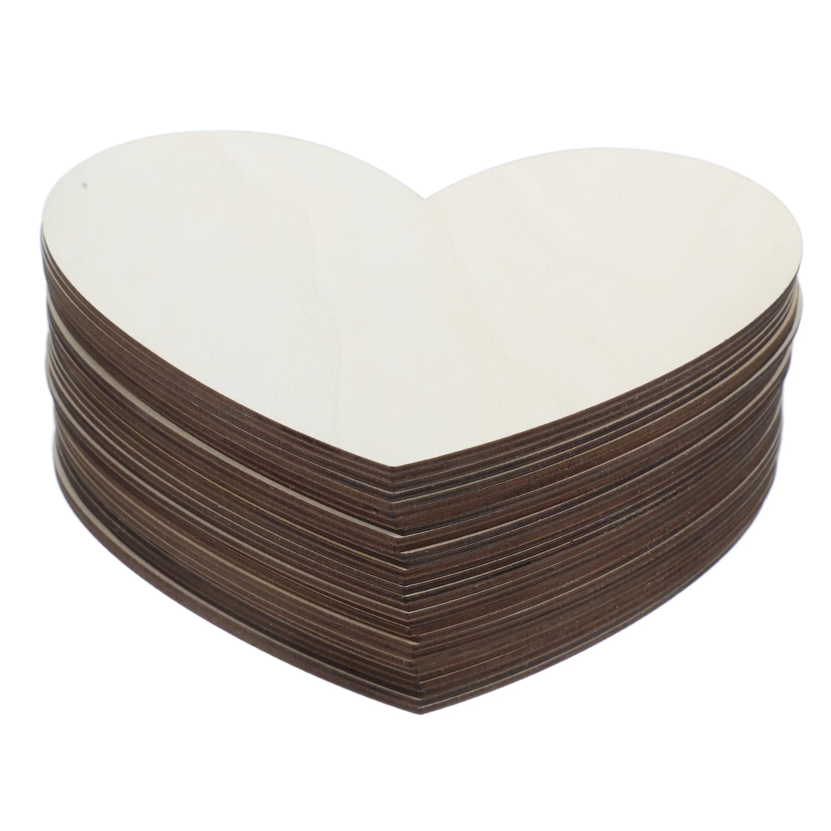 Lurrose Lot de 30 Grandes Découpes de Cœurs en Bois Non Fournitures D'artisanat pour Projets de Décoration de Mariage