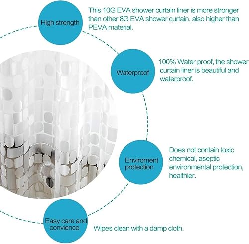 Arichomy Shower Curtain Liner Clear Stronger 10 Gauge Heavy Duty Liner Waterproof 72X72 Inches Eva (Pvc Free) #TOP2