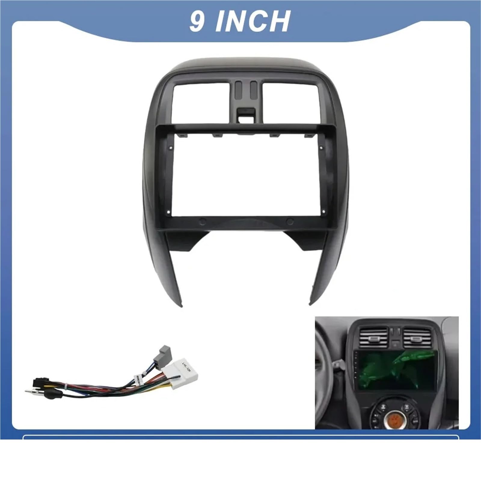 Autoradio Radio Rahmen 9 Zoll Auto Radio Android MP5 Player Gehäuse Panel Rahmen 2 Din Head Unit Fascia Stereo Dash Für Nissan MÄRZ/Micra K13 2013-2017