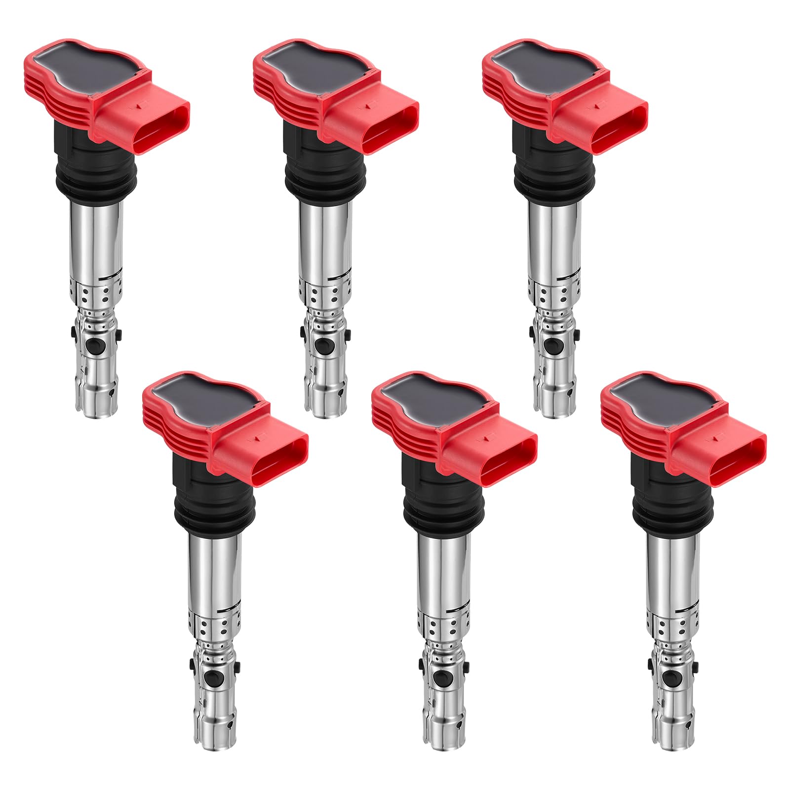 BDFHYK Ignition Coil Packs Compatible with Audi 2002-2005 A4, 2002-2006 A4 Quattro, 2002-2005 A6, 2002 A6 Quattro, 2004-2005 A6 Quattro 3.0L L6, Coil for UF-483 UF483 GN10444 6739301 1788338 Set of 6