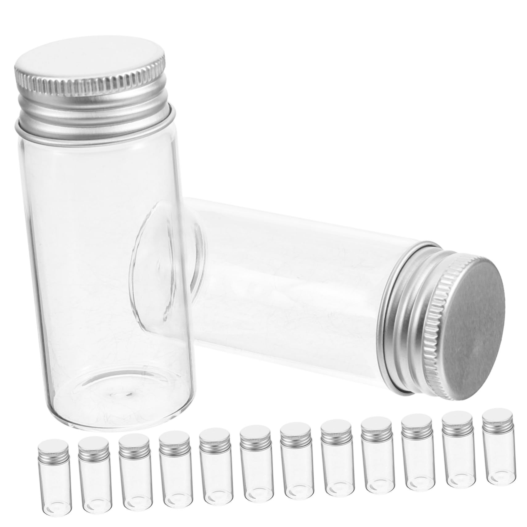 Cabilock 2 Series Botella Sellada por Tubo De Ensayo Pequeño Prueba Laboratorio Tapa Hermético Tubos Tubo Transparente Tubo De Vidrio Tubo De Ensayo Científico Planchar Piezas*2