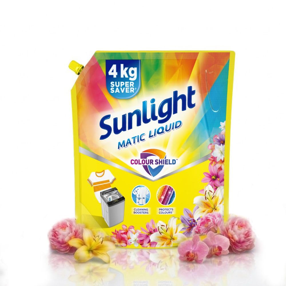 SUNLIGHT Matic Liquid, Laundry Detergent, 4L Super Saver Pack, for Bright & Colorful Clothes, with Anti-Fading Formula, Gentle on Hands, for Machine & Handwash-image-14