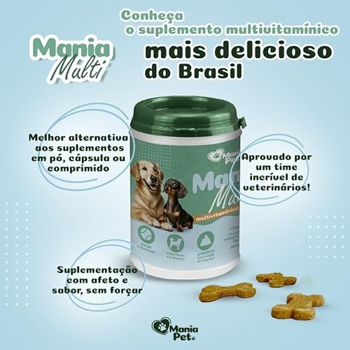 Mania Multi Suplemento Multivitamínico Pet em Biscoitos
