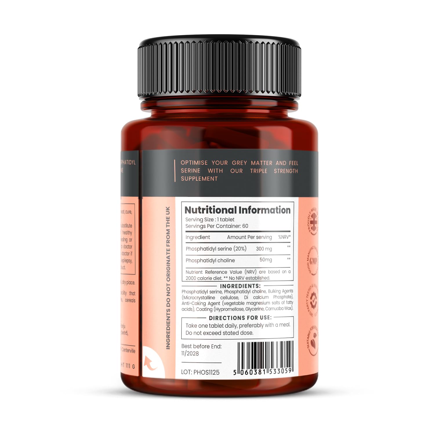 FOSFATIDIL SERINA TRIPLE POTENCIA y FOSFATIDIL COLINA x 120 Comprimidos