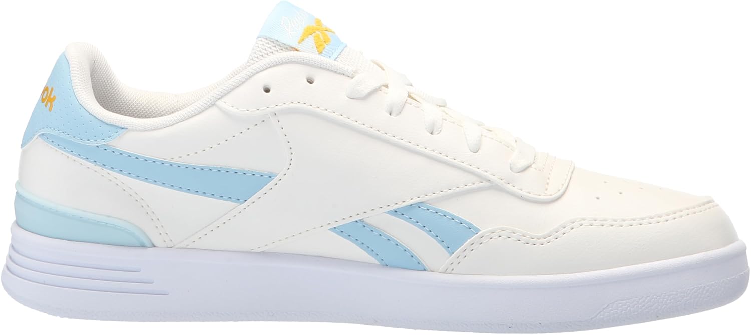 Reebok Women's Court Advance Clip Sneaker, Chalk/Soft Blue/Fierce Gold, 6.5 - Image 6