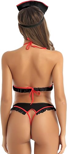 Miniatura 4 de ACSUSS Lencería sexy para mujer, disfraz de uniforme de enfermera, cosplay, ropa exótica, disfraz exótico de Halloween