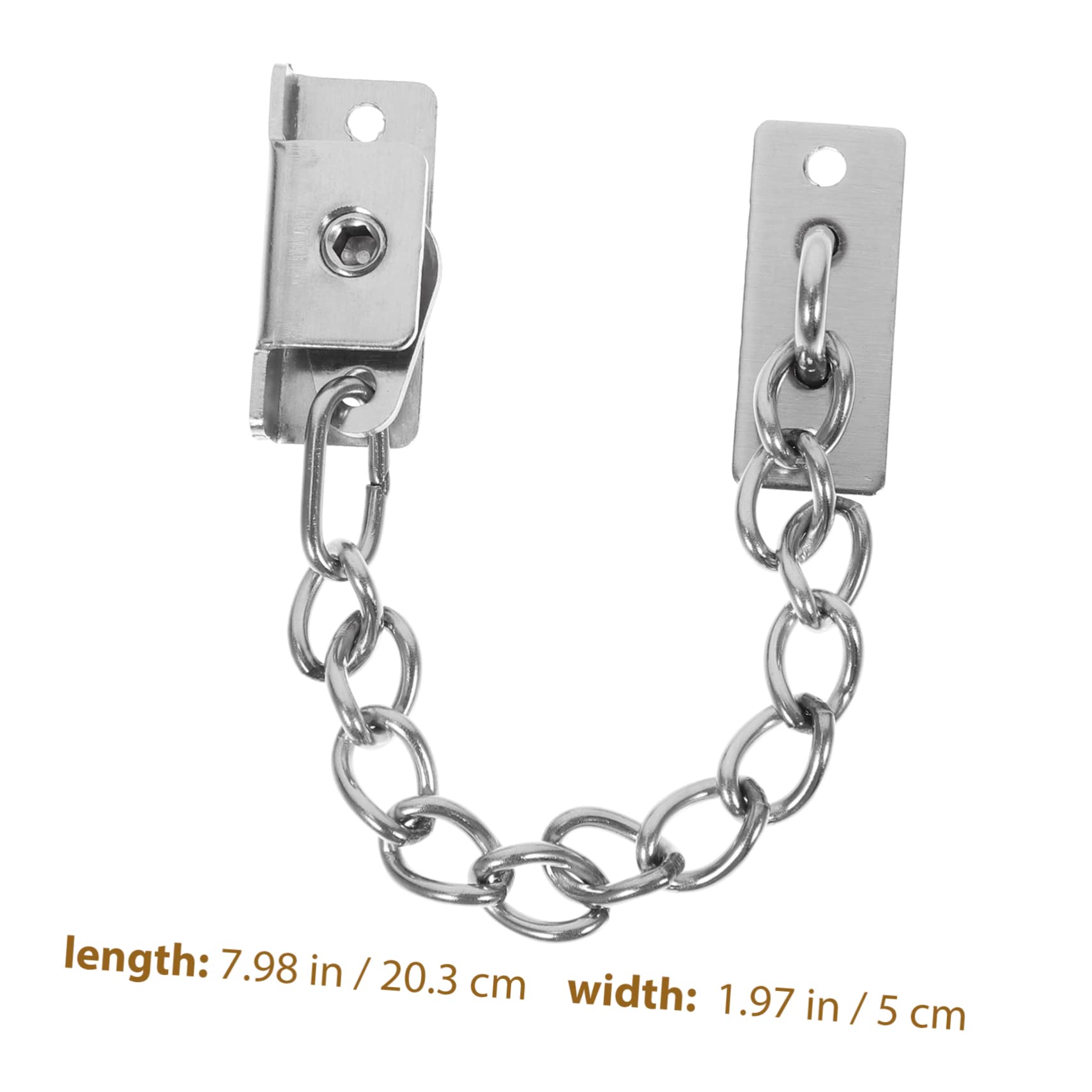 HOMSFOU Door Lock Safety Window Locks Stainless Steel Door Chain Lock Professional for Hotels Dorms Apartments Privacy