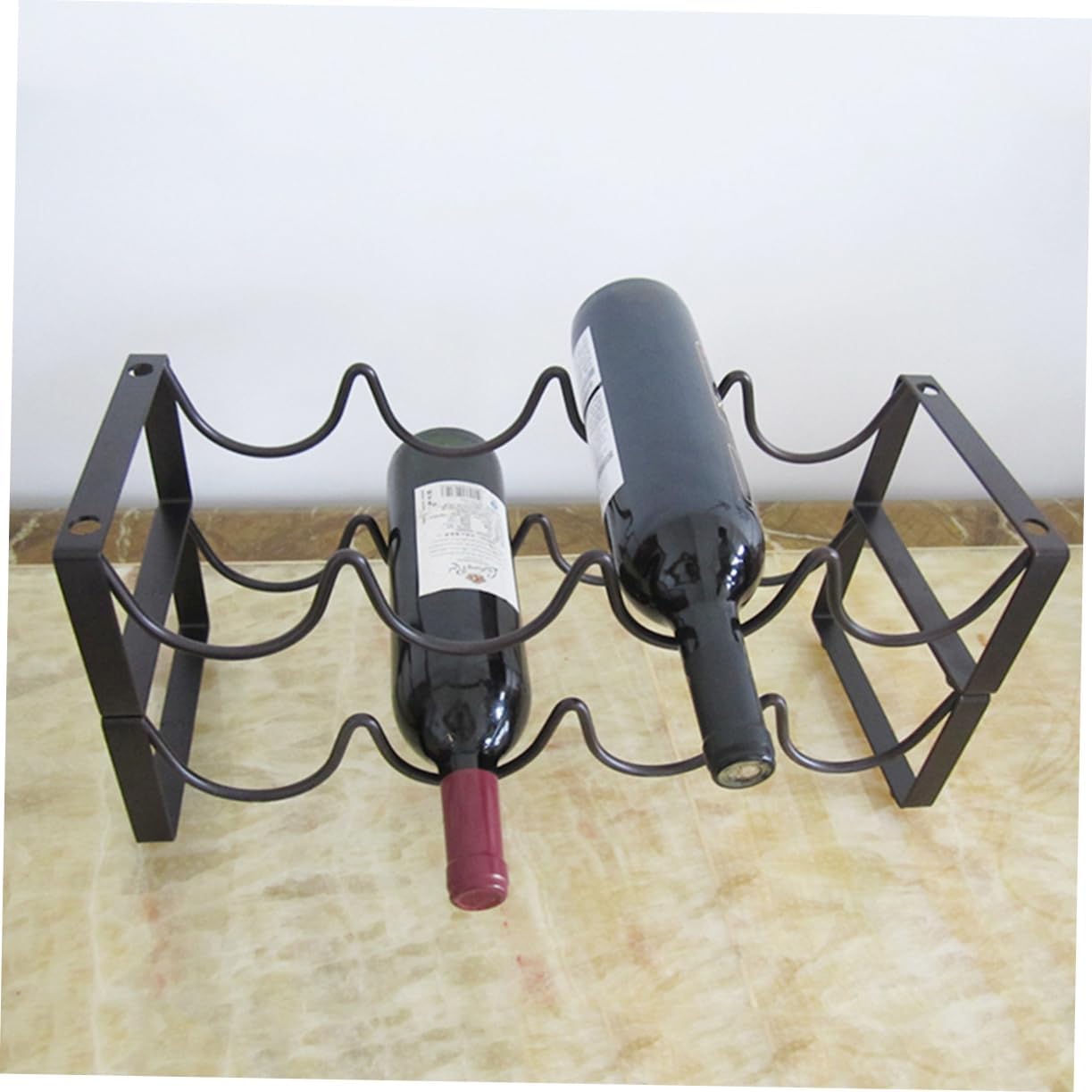 Creative Vintage Wire Wine Rack Elegant Wine Display Stand for Bottles Stylish Storage for Home Bars and Dining Rooms