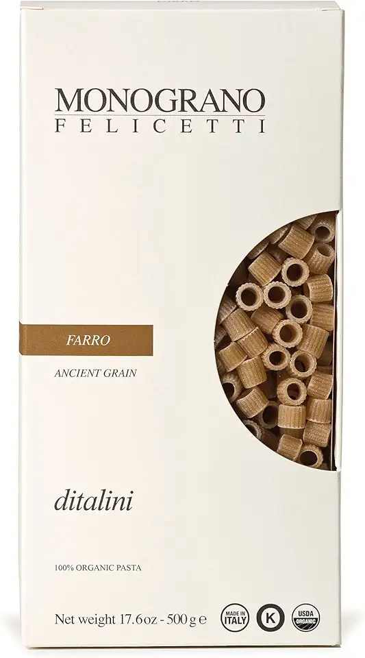 Monograno Felicetti Farro Ditalini Pasta Italian Organic Non-GMO 17.6oz (500g) USDA Organic