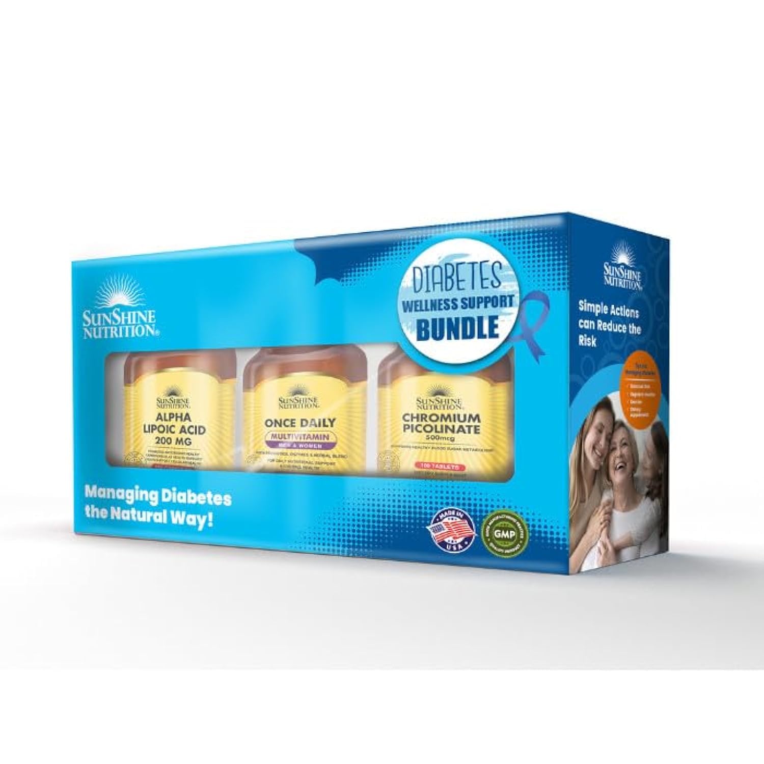 Diabetes Wellness Bundle of 3 Promo | Includes Once Daily Multivitamin + Chromium Picolinate + Alpha Lipoic Acid Capsule | To Manage Diabetes in Natural Way | Pack of 3