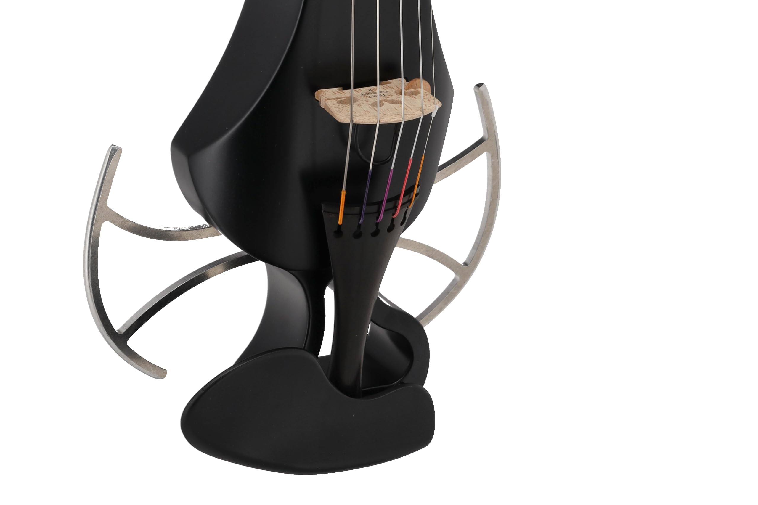 Violino elettrico GEWA, violino elettronico, Novita 3.0 nero con adattatore per poggiaspalla, 5 corde