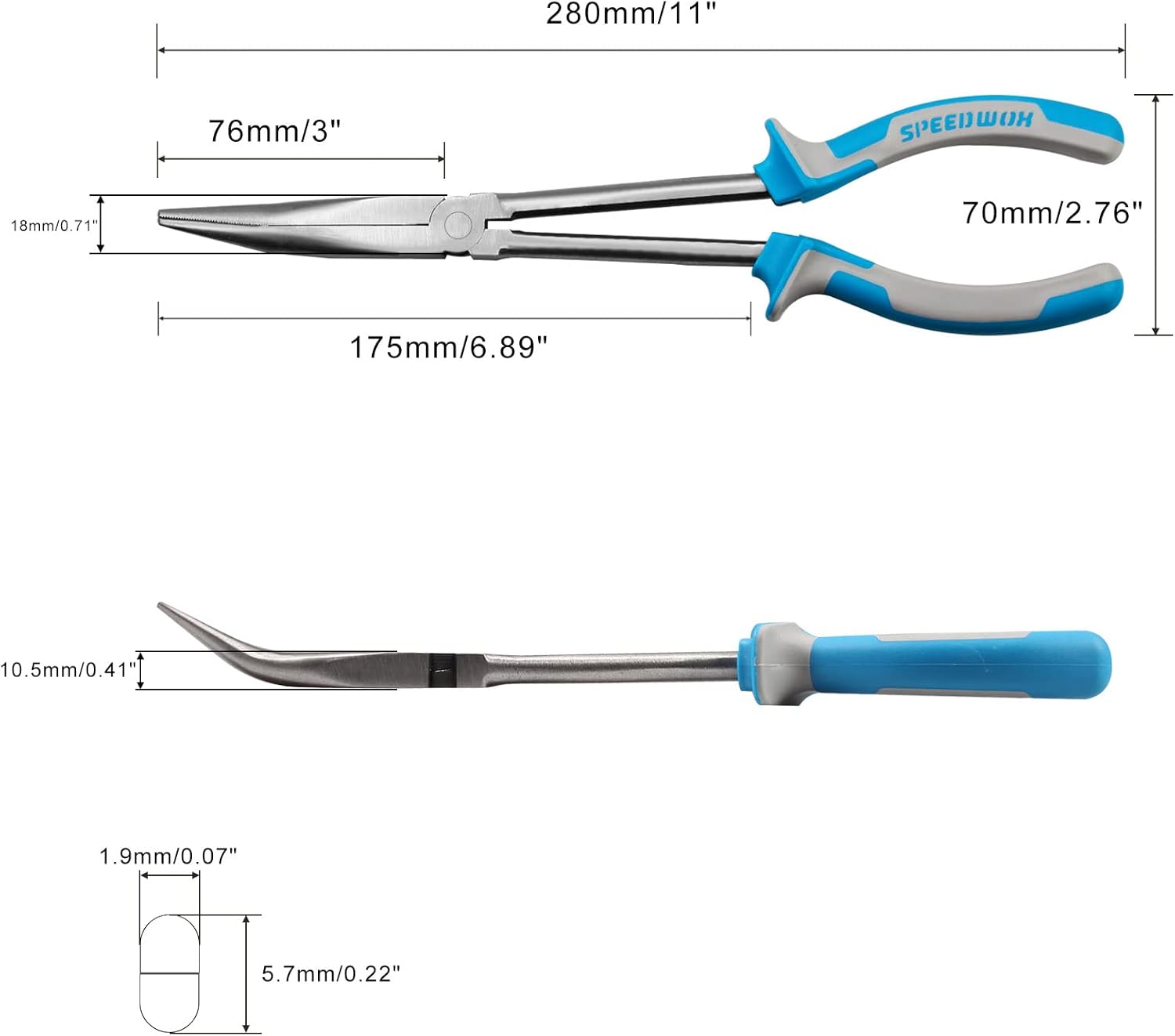 Alicates De Punta Plana SPEEDWOX 5 Pulgadas (127mm) - Para Joyería Y Manualidades, Mango Antideslizante