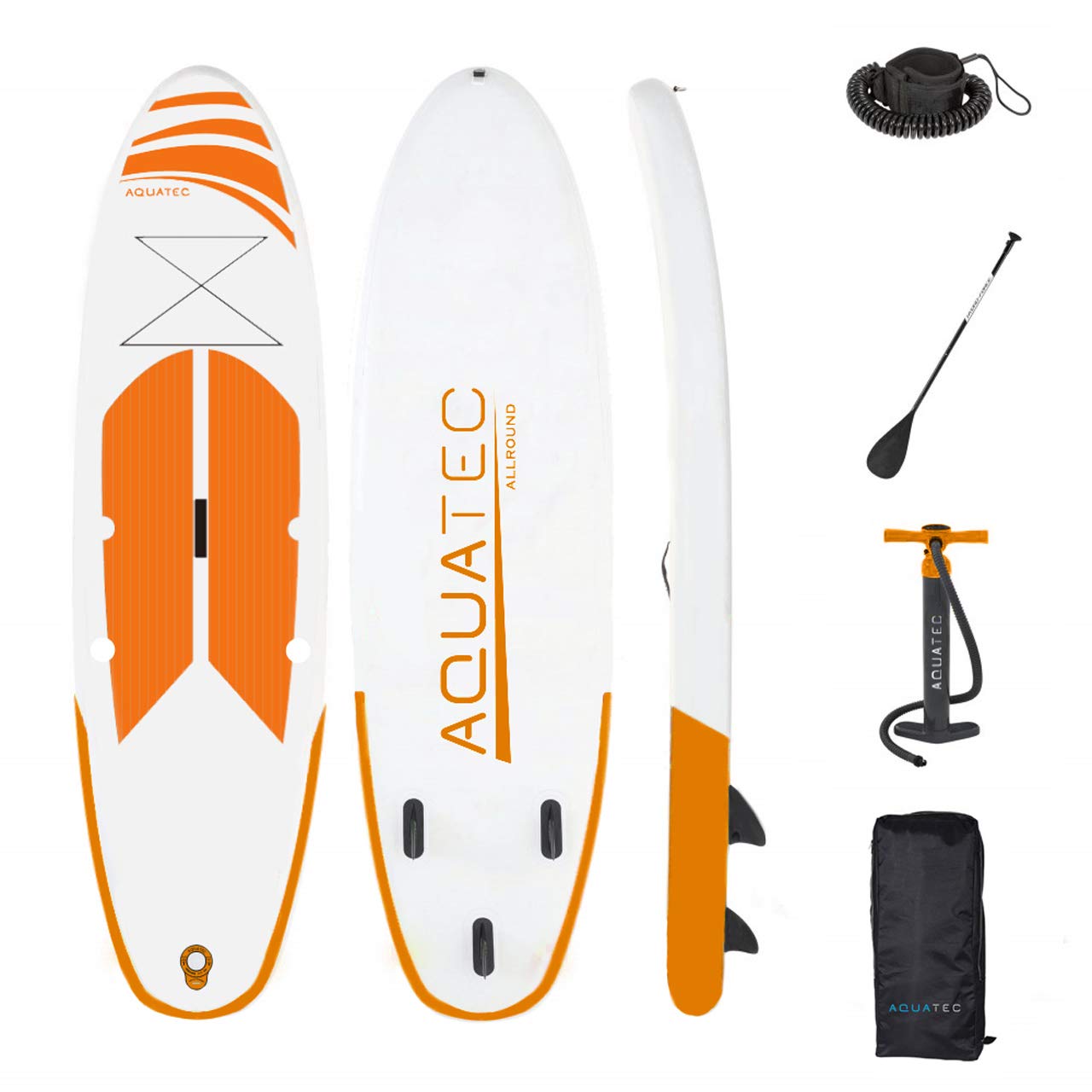 AQUATAEC Inflatable Stand Up Paddle Board | Premium 6” Thick 10ft SUP Board & Surfing Kit – Adjustable Paddle, Pump & Waterproof Backpack Included