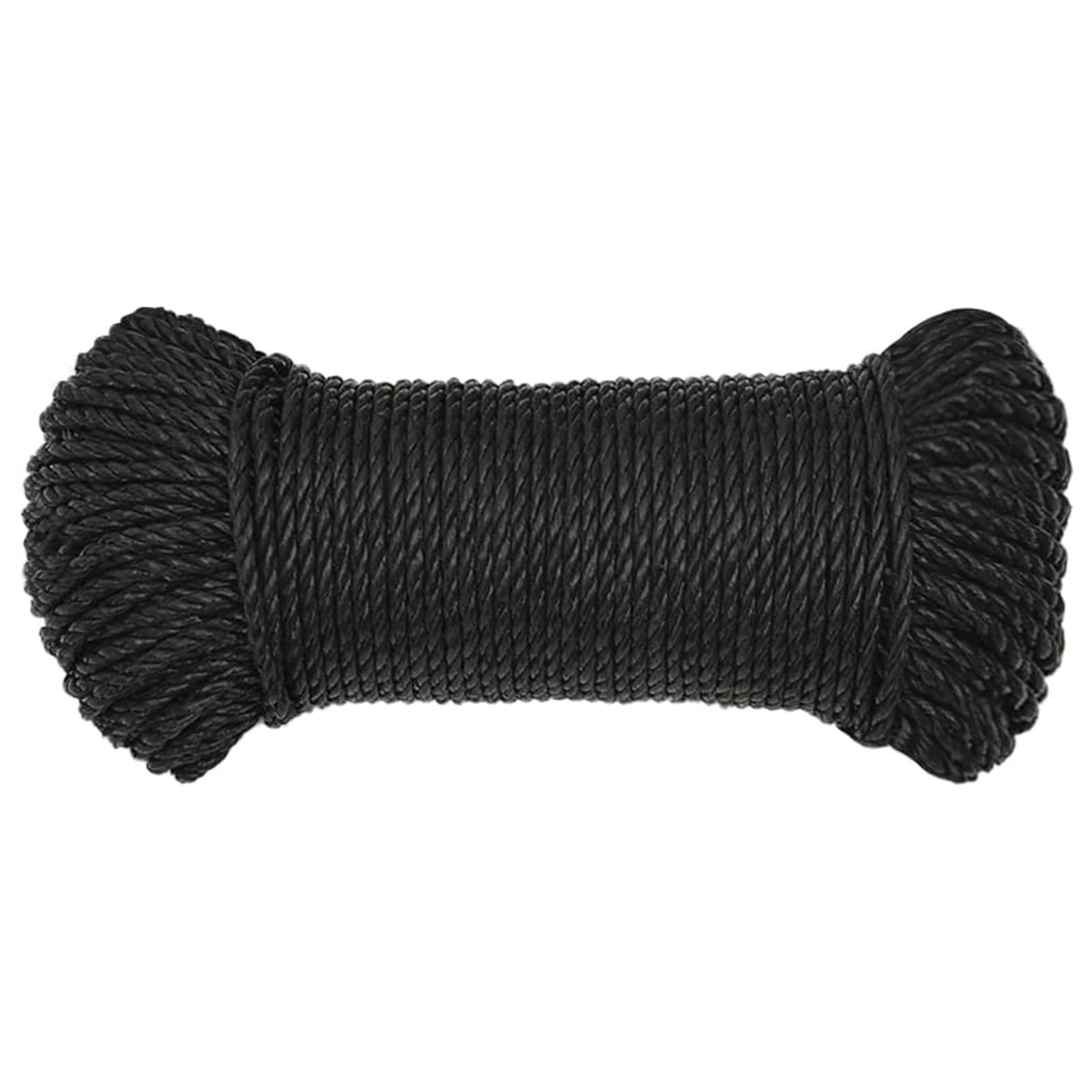 Tidyard Arbeitsseil Bodenarbeitsseil Bootsseil Arbeitsleine Polypropylenseil Mehrzweckleine Seil Bootsleine Allzweckseil Schnur Tau Leine Gedreht Ankerleine Festmacher 8 mm 250 m Schwarz