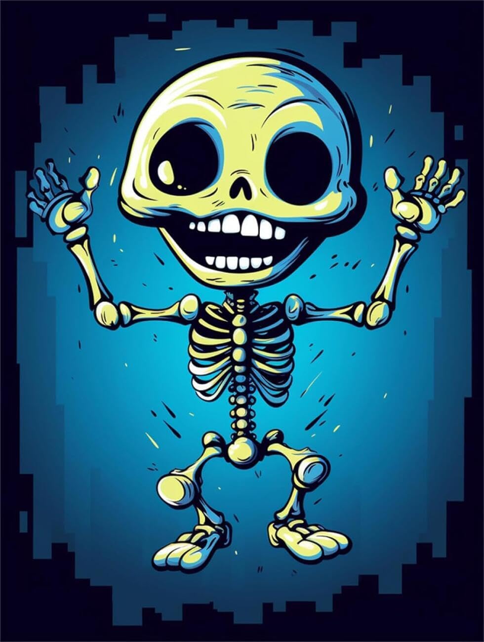 AxiangziK DIY Latch Hook Kit Large Rug Cartoon Skeleton Latch Hook Rug Making Kit for Adults,Cross Stitch Set Carpet Tapestry Needlework 39x55in