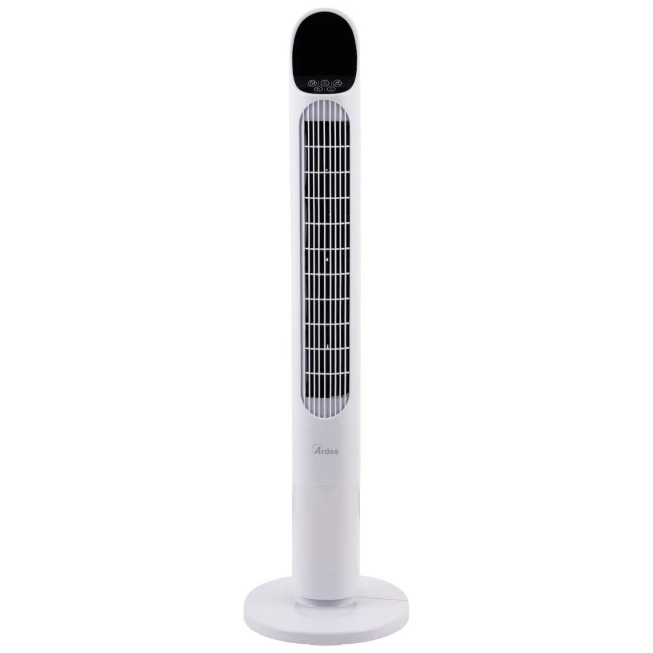 ARDES Ventilador en Columna Altura Torre 100 cm de Oscilación Automática con Telemando y Panel de Control Digital con 3 Intensidades y Temporizador Ventilador Torre Blanco AR5T1000