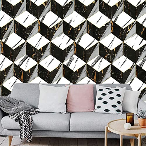 Image of Self Adhesive Decorative Peel Stick Waterproof Marble Wallpaper Wall Decor Removable Wall Paper for Living Room Hall Decoration PVC Vinyl DIY Contact Paper 45x304 CM (Marble-1)
