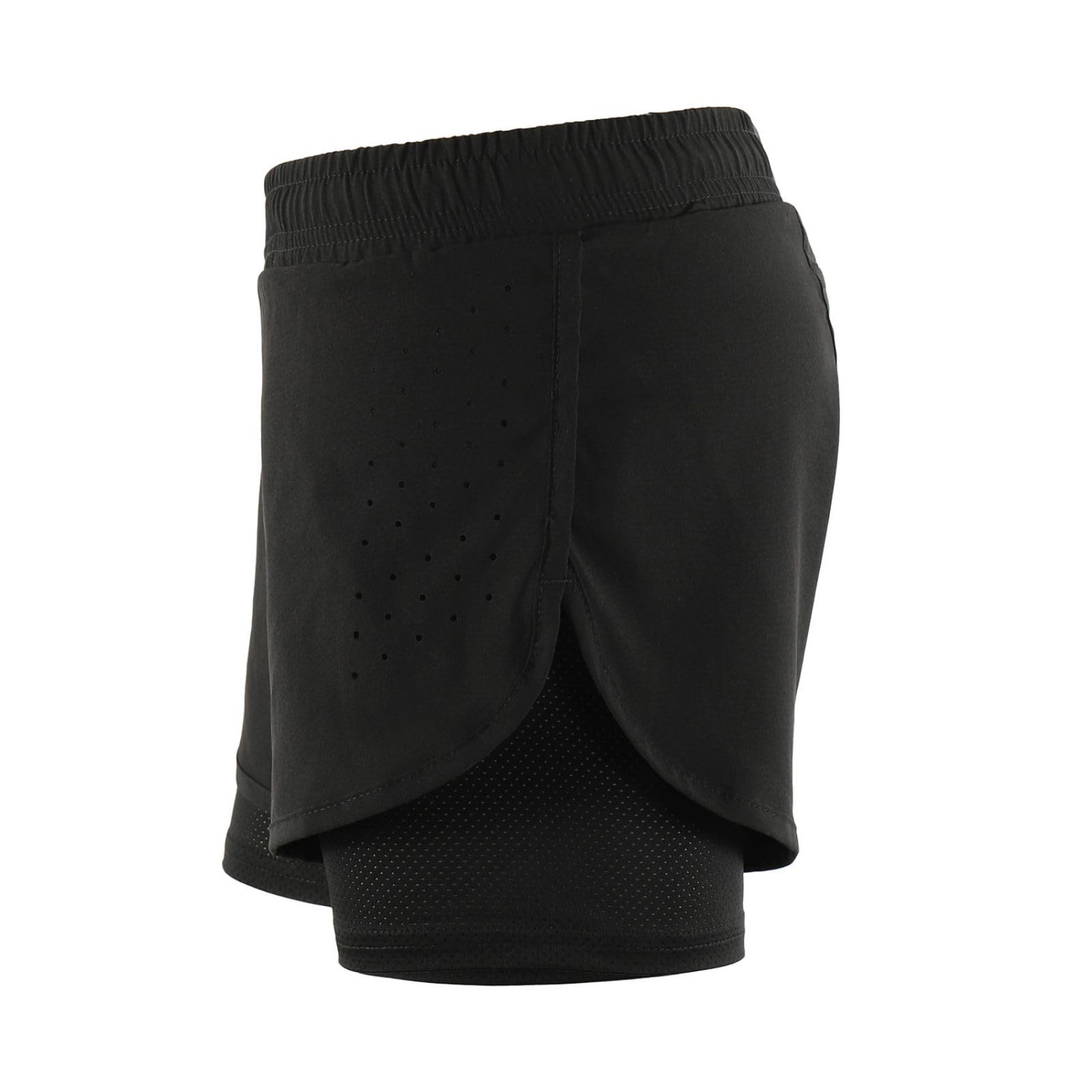 Mesing Sporthose Damen Kurz 2 in 1 Sport Shorts Sommer Schnürsenkel Atmungsaktiv Laufshorts Kurze Hosen für Yoga Workout Radfahren Fitness