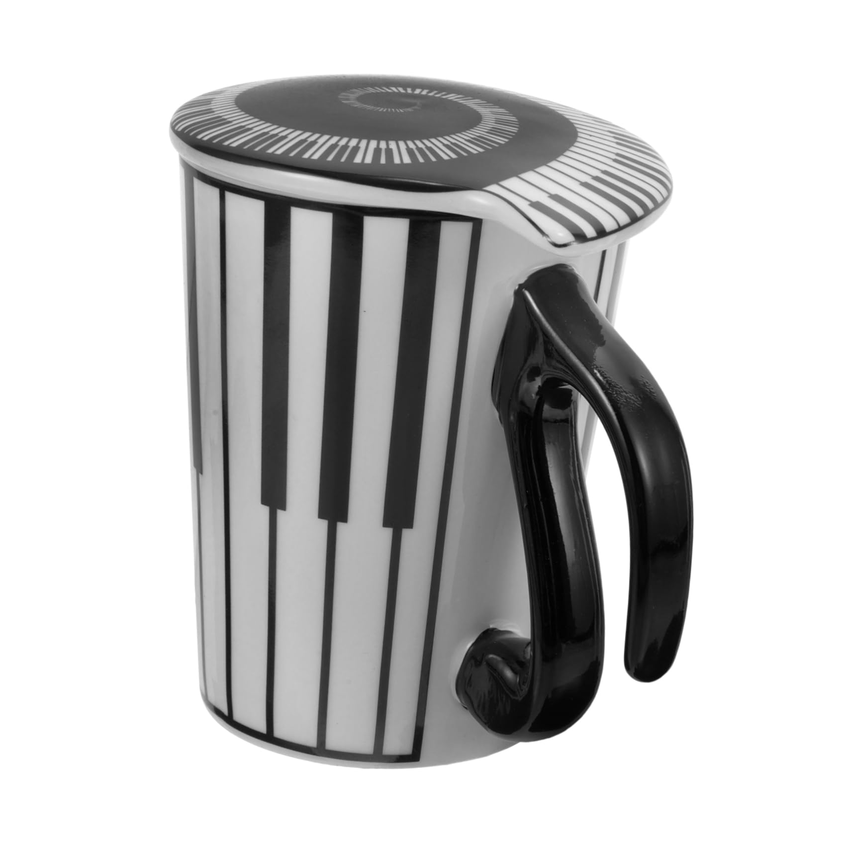 Lurrose 4pezzi Tazza Ceramica Con Design Pianoforte Bicchiere Decorativo Per Caffè e Tè Per Ufficio e Casa Idea Per Amanti Della Musica