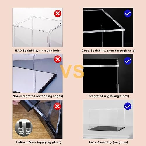 Miniatura 6 de QIMOND Vitrina de acrílico para escaparate, caja de acrílico larga transparente para mostrar modelos de automóviles fundidos a troquel 118,