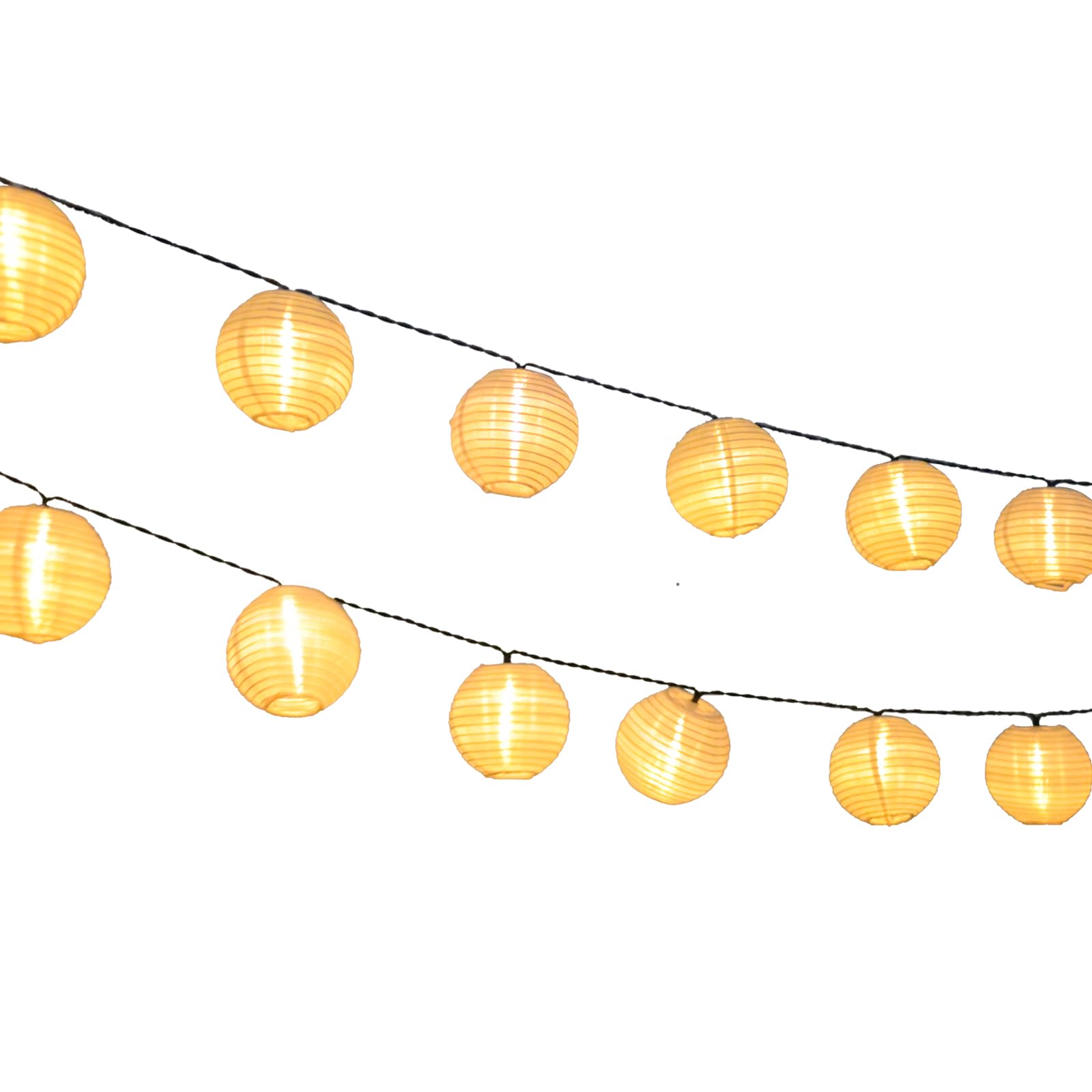 LQWELL® Catena di luci solari per esterni, lanterne a energia solare, 8 m, 30 LED, 2 modalità, impermeabile, luce solare, decorazione da giardino, luce bianca calda, per balcone, matrimonio, cortile