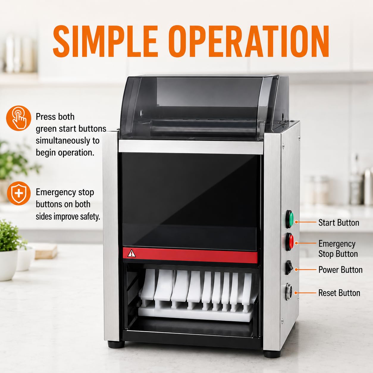 Sushi Rollschneidemaschine, Automatisches Sushi-Zubereitungswerkzeug mit Edelstahlklinge für Buffets und Bankette, ideal für einfache Sushi-Herstellung