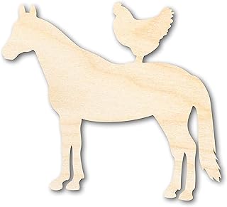 Unfinished Wood Horse and Chicken Shape Farm Craft up to 46" DIY 6" / 1/8"