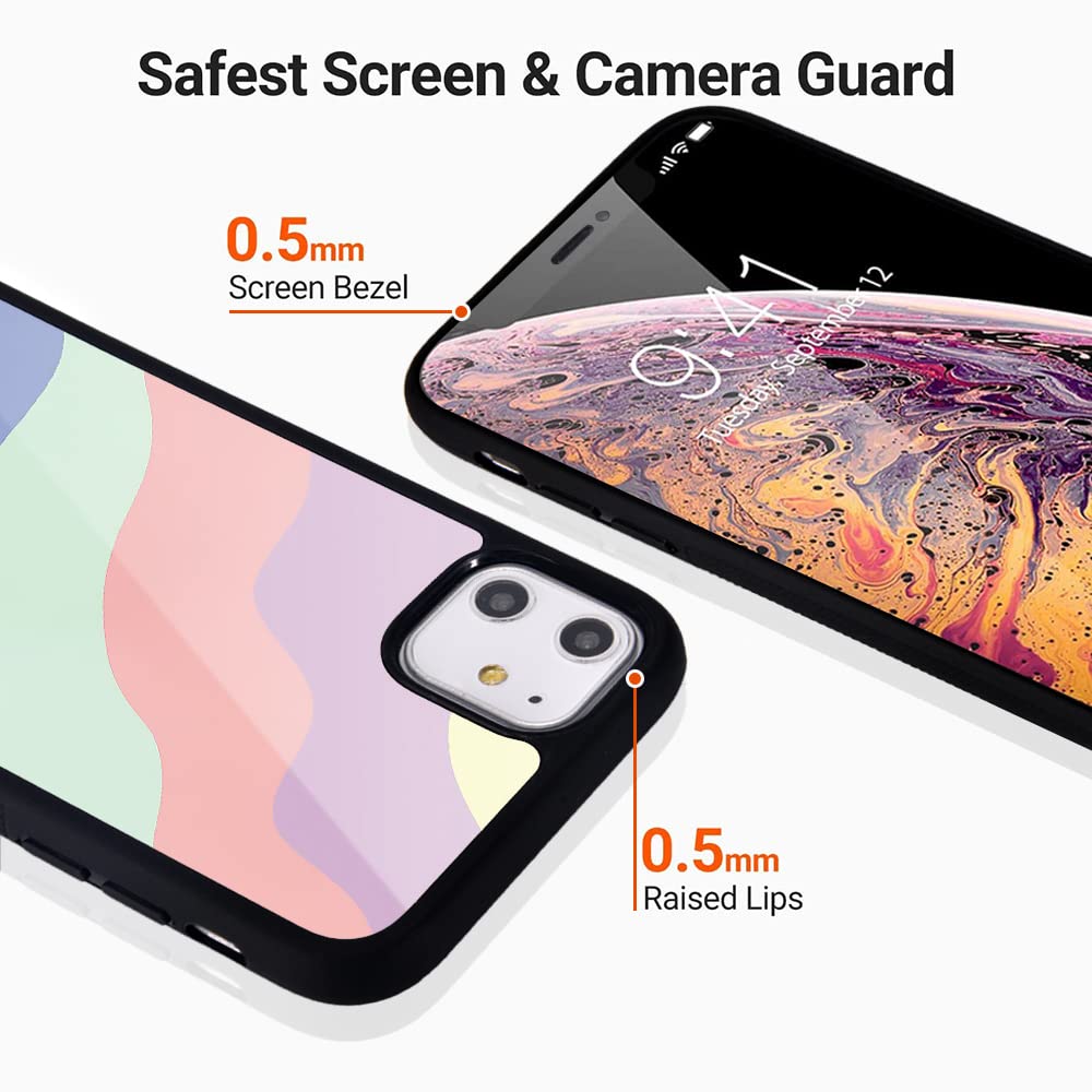 Idocolors Love Heart Printed Case Compatible With IPhone 13, Cute Soft TPU Hard Back Scratch Resistant Ultra-Thin Shockproof Protective Abstract Painting Art Cover For IPhone 13 - View #8