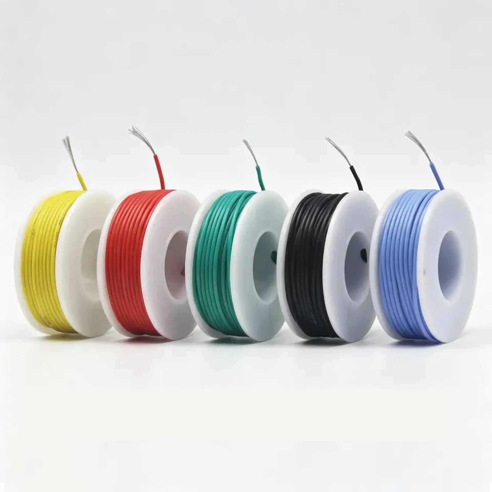 18/20/22/24/26/28 AWG Flexible aislamiento de silicio cable electrónico cobre 5 color DIY LED (negro; 3 metros; 22 AWG)