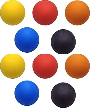 10-Pack High Bounce Squash Balls, 5-Color Set, Hollow Core 2.36-Inch Mini Exercise Balls for Muscle Relief and Training