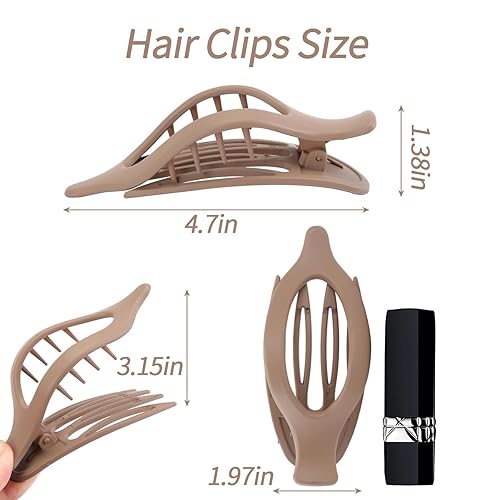 Miniatura 2 de 6 paquetes de pinzas para el cabello, pinzas planas de Concord francés, pinzas curvadas para mujeres y niñas, clips de garra para colocar,