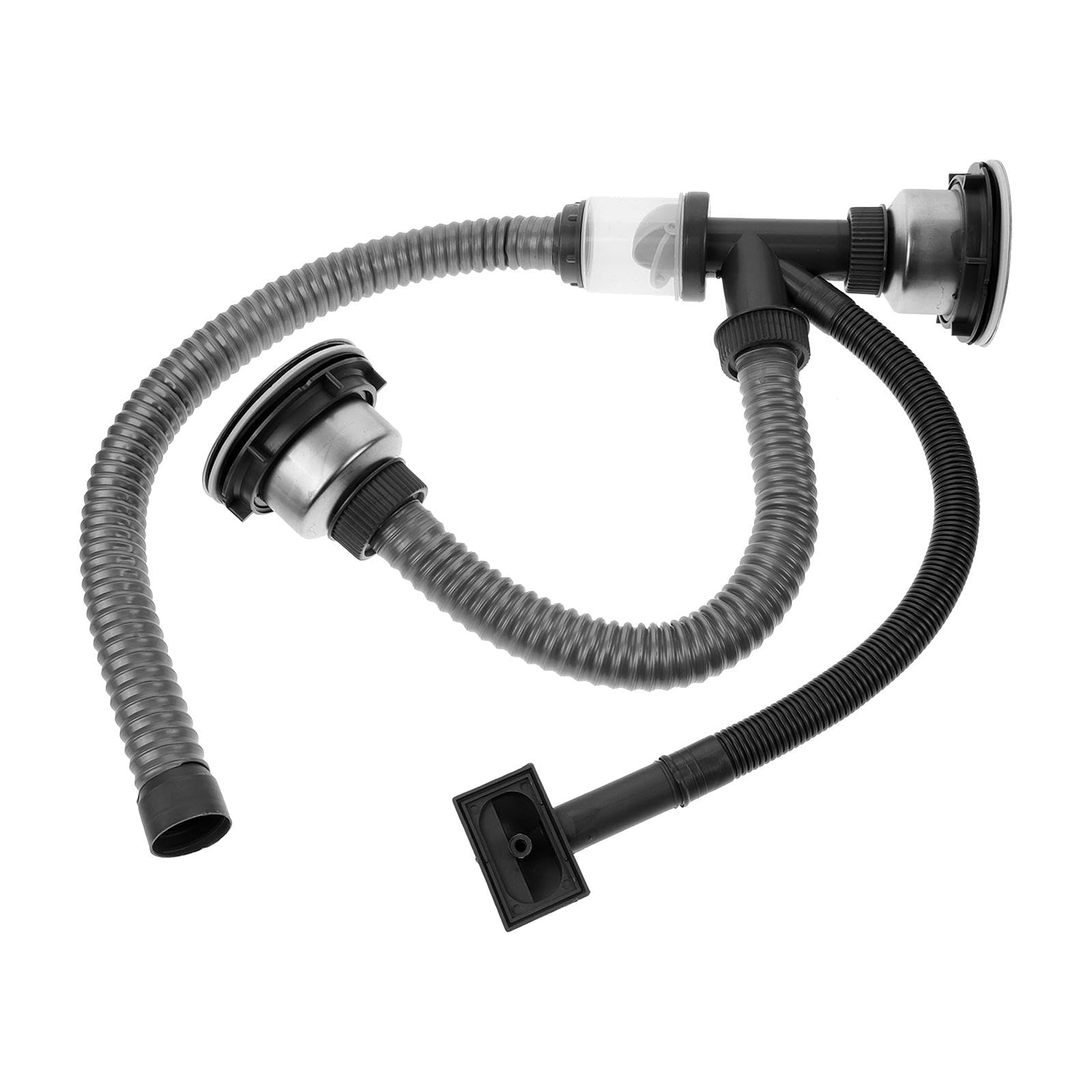 Qianly Tubo de Desagüe para Fregadero de Cocina, Fregadero Doble, Tubo de Desagüe para Fregadero de Cocina