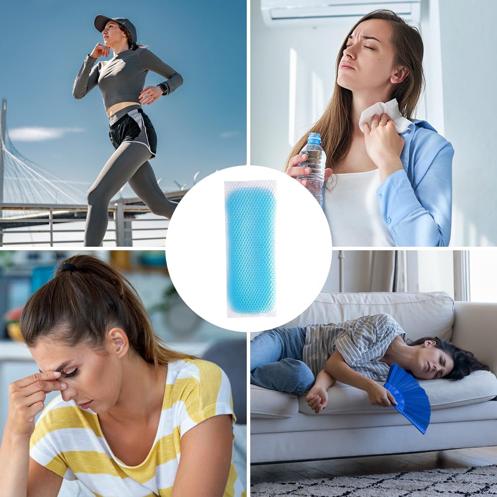 Parches De Gel De Enfriamiento, 20 Piezas Parches De Gel Refrescante, Parche Refrescante, Parche De Alivio De De Refrigeración, Productos Refrescantes Para El Escalofrío De La Fiebre Y Otros Síntomas