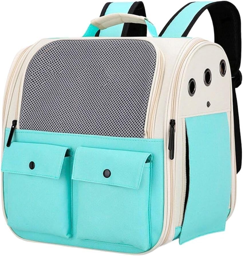 Mochila portátil para gatos, cães e pequenos animais de até 25 lbs l Design de malha ventilada l Aprovado por companhias aéreas l Ideal para viagens, caminhadas e acampamentos (verde)