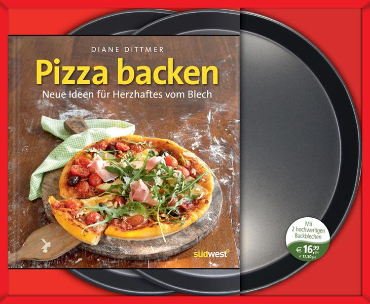 Pizza backen-Set: Neue Ideen für Herzhaftes vom Blech. Buch mit zwei Pizzablechen