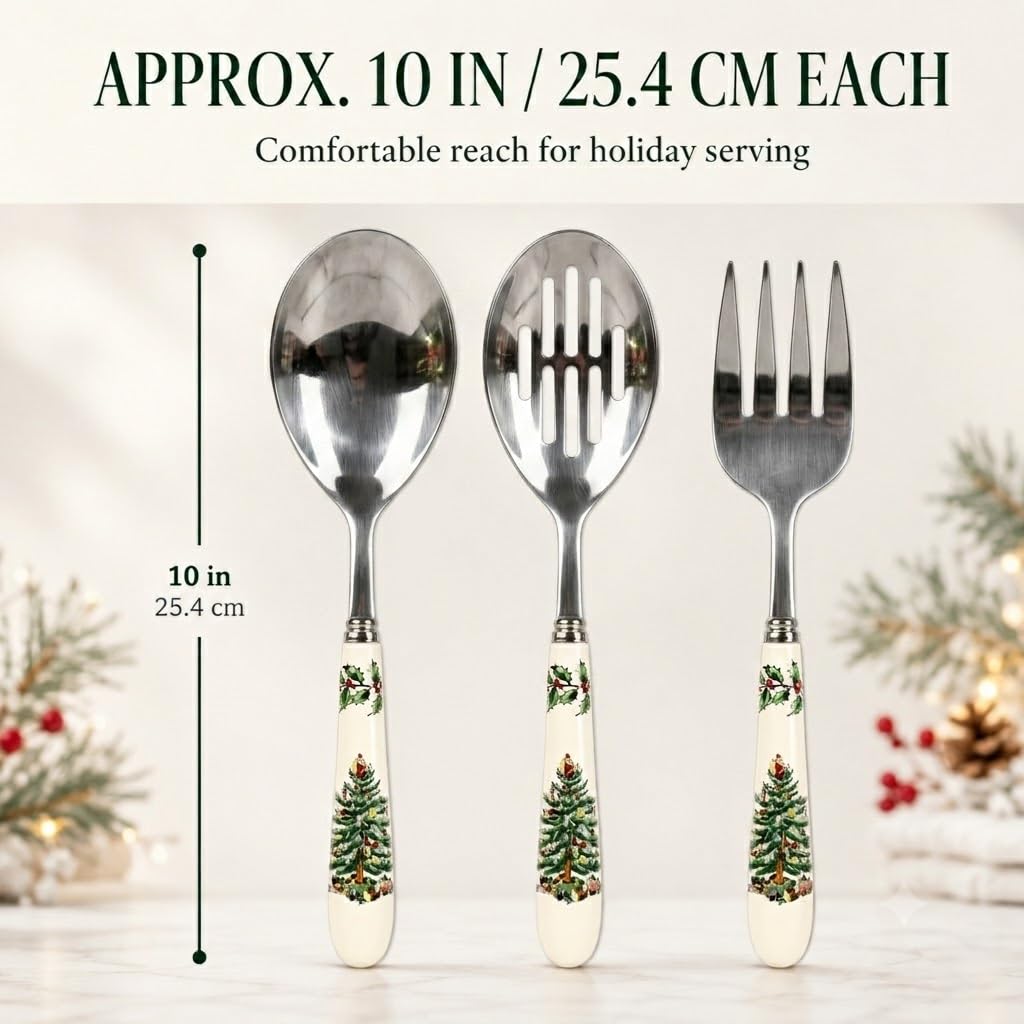 スポード　クリスマスツリー　サービングカラトリーセット Amazon.com: Spode – Christmas Tree – Spode Christmas Tree 3-Piece