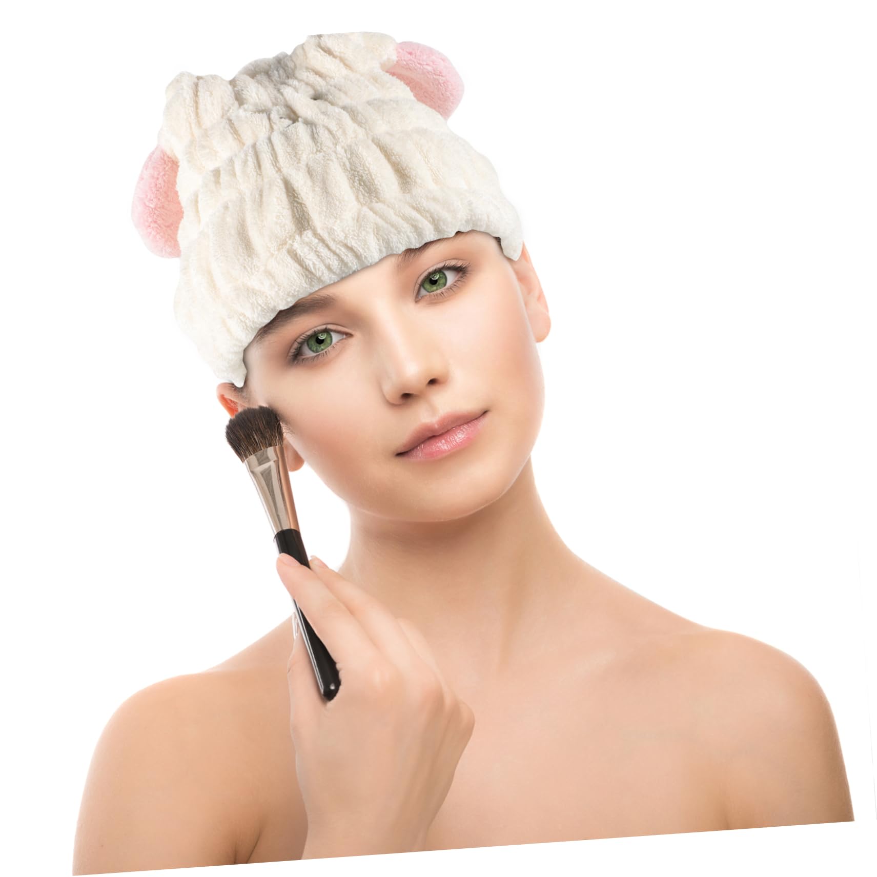 Beaupretty Animal Embroidered Hair Drying Cap Absorbent Wrap Fast Dry Hair Turban for Shower Comfortable Head Wrap Hat